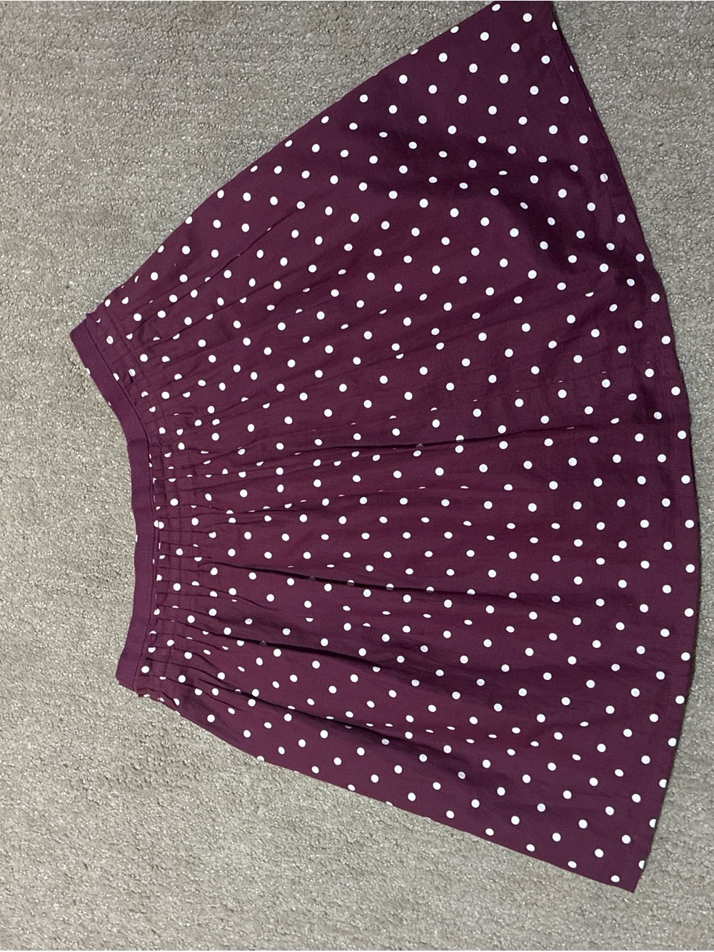 Jacadi Burgundy Skirt with White Polka Dots
